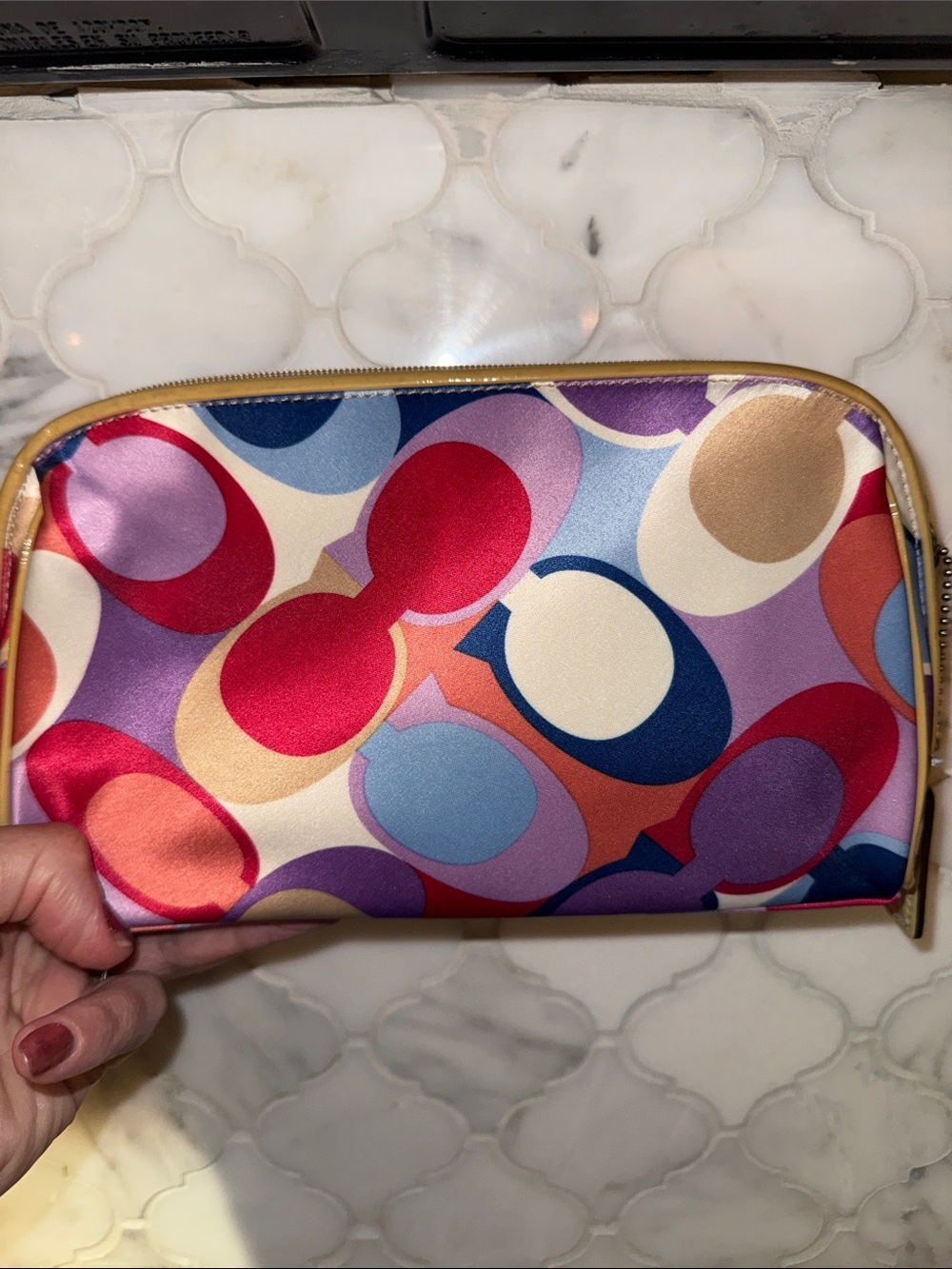 Multicolor Circle Pattern Women's Clutch/Cosmetic Pouch